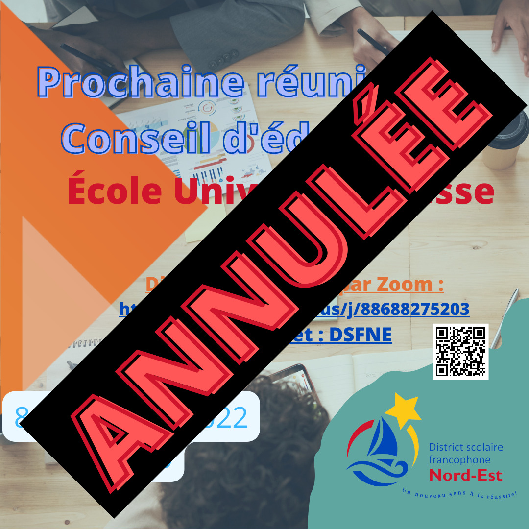 Réunion du CED - District scolaire francophone Nord-Est