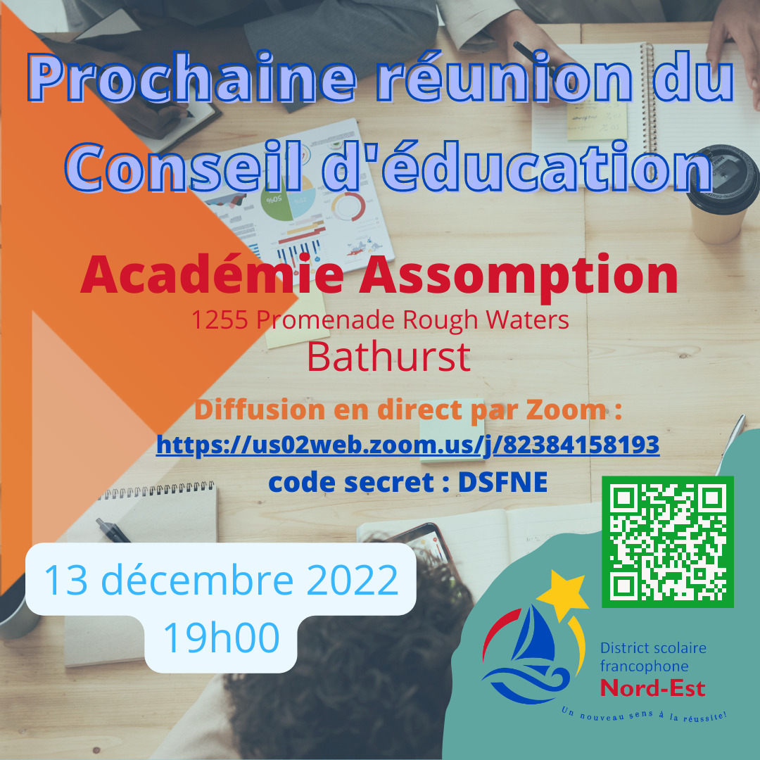 Réunion du CED - District scolaire francophone Nord-Est